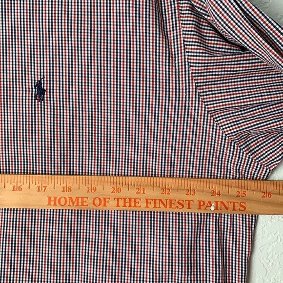 Ralph Lauren Blaire Cotton Red Blue White Casual Button Down Shirt Size L - Picture 6 of 8